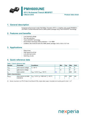 PMH600UNEH 数据手册首页