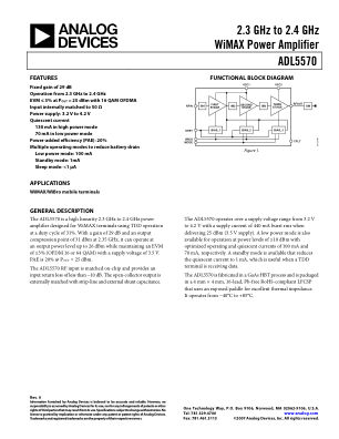 ADL5570 数据手册首页