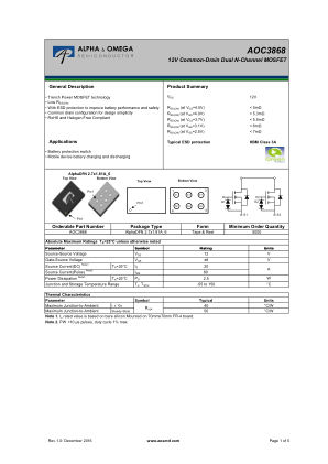 AOC3868 数据手册首页