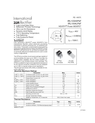 IRL1004S datasheet cover page