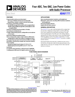 ADAU1777 数据手册首页