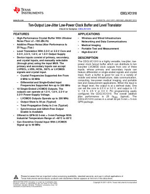 CDCLVC1310 datasheet cover page