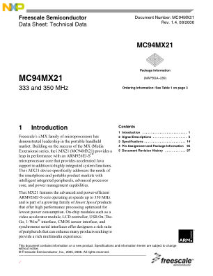 MC94MX21 数据手册首页