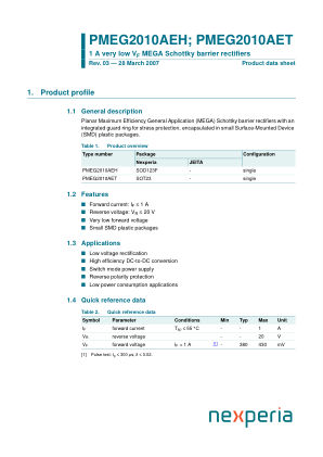 PMEG2010AET datasheet cover page