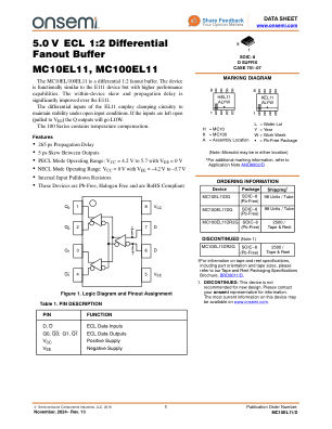 MC10EL11 数据手册首页