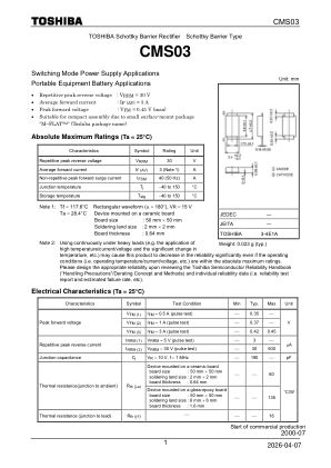 CMS03 datasheet cover page