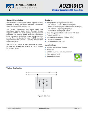 AOZ8101CI datasheet cover page