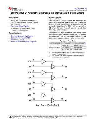 SN74AHCT125-Q1 数据手册首页
