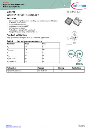 IQE018N06NM6CGSC datasheet cover page