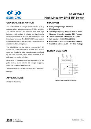 SGM72004A datasheet cover page