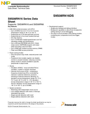 S9S08RN16DS 数据手册首页