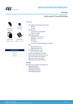 M24C04-F datasheet cover page