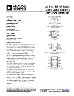 AD8531 数据手册首页