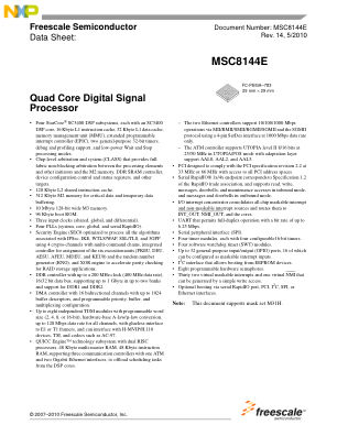 MSC8144E 数据手册首页