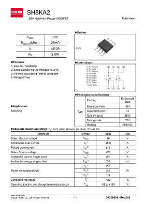 SH8KA2 datasheet cover page