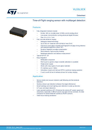 VL53L3CX datasheet cover page