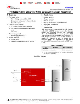 TPS65982BB datasheet cover page