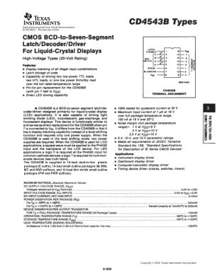 CD4543B 数据手册首页