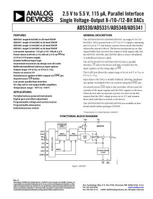 AD5330 数据手册首页