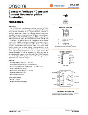 NCS1002A datasheet cover page