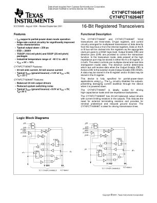 CY74FCT16646T datasheet cover page