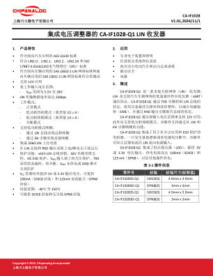 CA-IF1028-Q1 数据手册首页