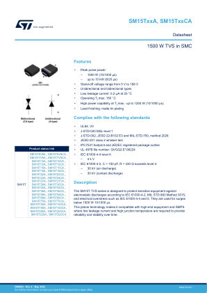 SM15T100A datasheet cover page