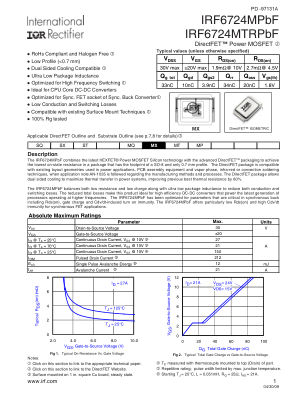 IRF6724M datasheet cover page