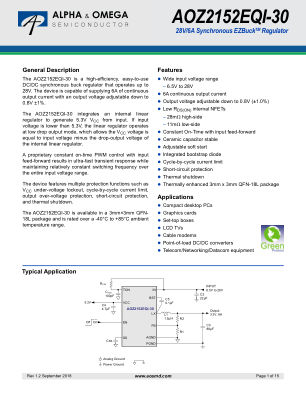 AOZ2152EQI-30 datasheet cover page