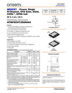 NTMFSCHT3D0N08X 数据手册首页