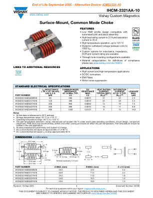 IHCM-2321AA-10 datasheet cover page