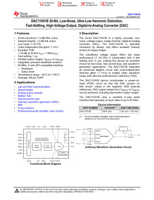 DAC11001B datasheet cover page