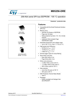 M95256-DRE datasheet cover page