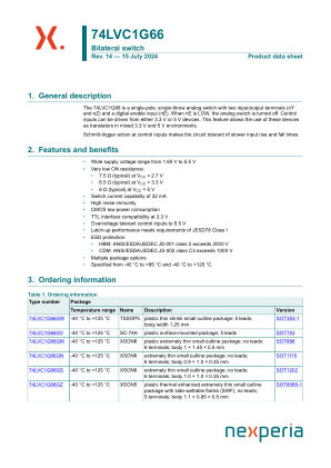 74LVC1G66GW datasheet cover page