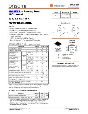 NVMFD5C650NL 数据手册首页
