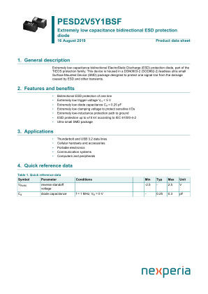 PESD2V5Y1BSFYL datasheet cover page