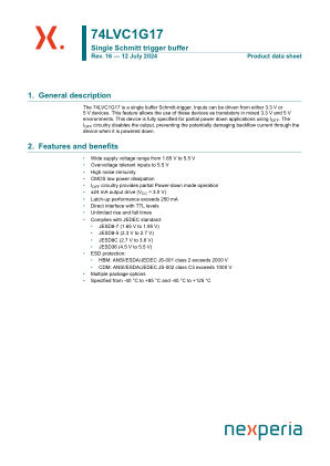 74LVC1G17GW datasheet cover page