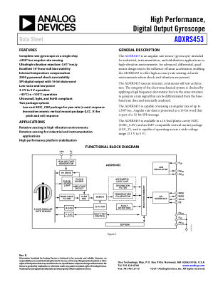 ADXRS453 数据手册首页