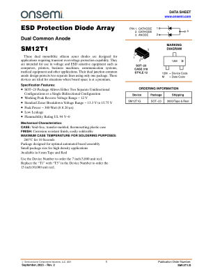 SM12T1 datasheet cover page