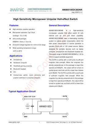 AW86510EDCBDNR datasheet cover page