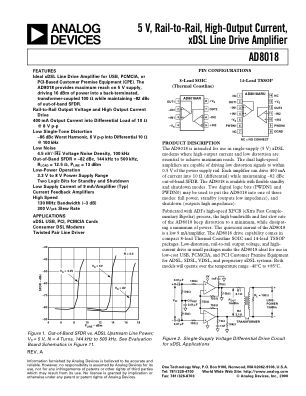 AD8018 数据手册首页