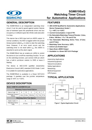 SGM819SXQ datasheet cover page