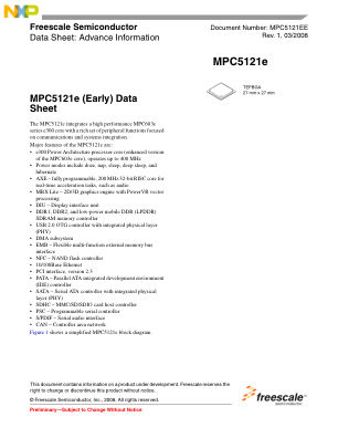 MPC5121EE 数据手册首页