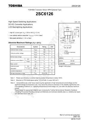 2SC6126 datasheet cover page