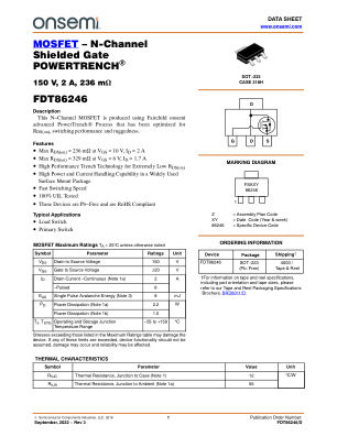 FDT86246 datasheet cover page