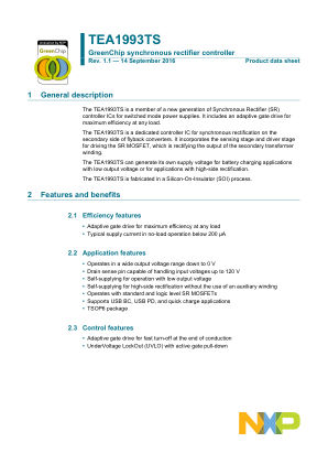 TEA1993TS datasheet cover page