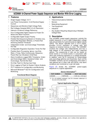 UCD9081 datasheet cover page