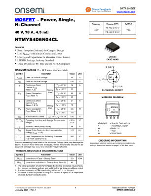 NTMYS4D6N04CL datasheet cover page