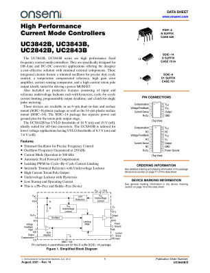 UC3842B datasheet cover page