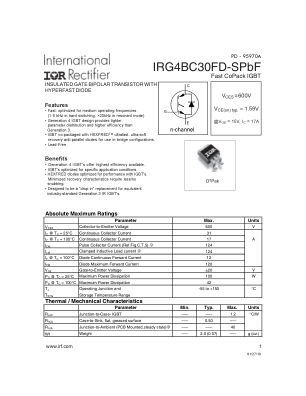 IRG4BC30FD-S datasheet cover page